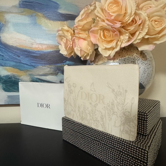 Dior Handbags - Dior Cream Floral Pouch- GWP